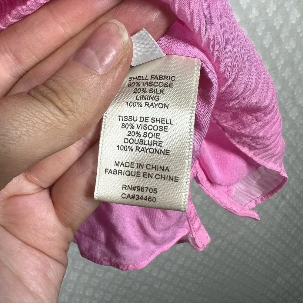 Rebecca Taylor Pink Silk Puff Sleeve‎ Top